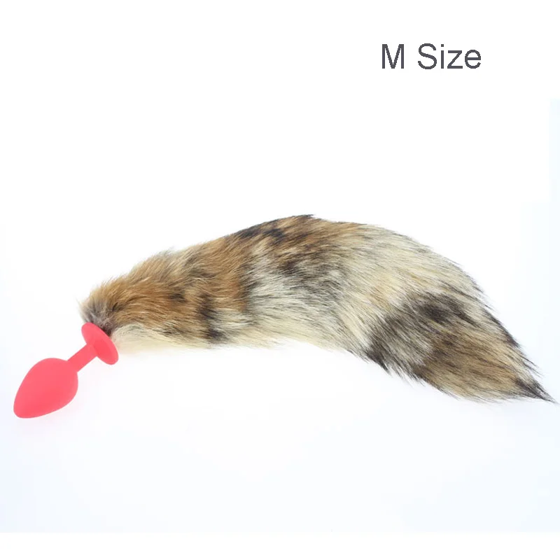 factory price OEM customizing silicone anal plug with furry fox tail