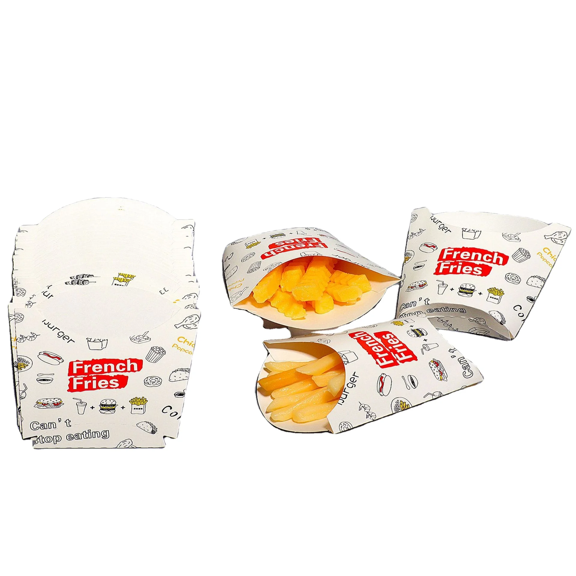 Factory Direct Sales Disposable Lunch Boxes Takeaway Paper Packaging French Fries Box