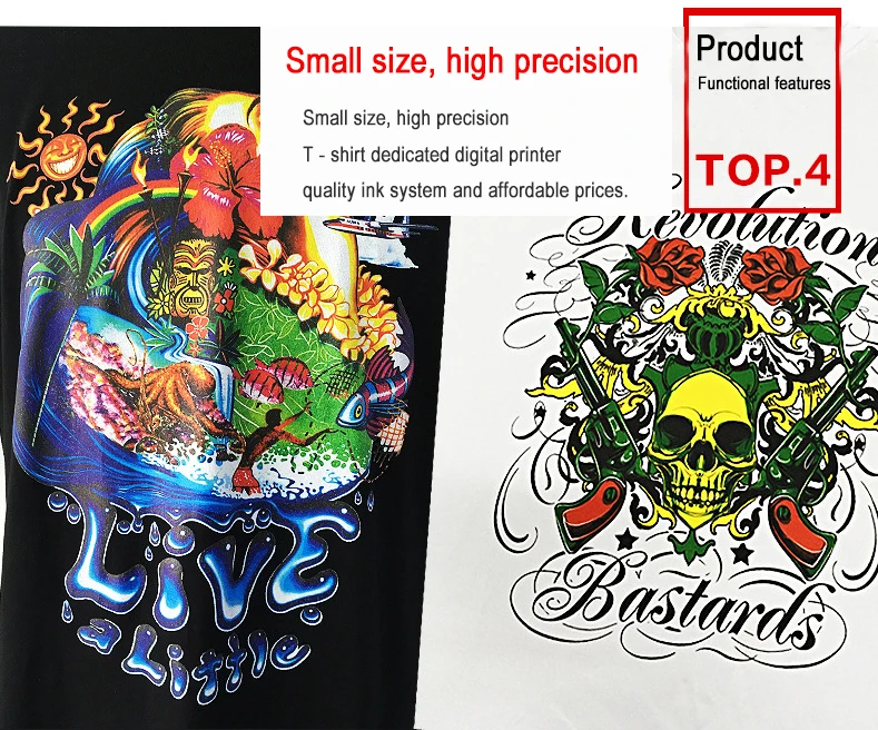 A4 Digital Direct To Garment flatbed Printer 3d T Shirt Printing Machines for Sale