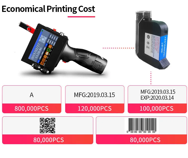 Карманный высокоскоростной струйный принтер Coditeck 600 точек/дюйм для дерева, пластика, стекла, бумаги, металла