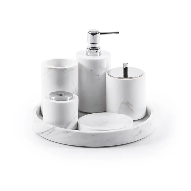 Newest Design Custom Indian Handmade White Marble Square Bath Set And Bathroom Accessories For Hotel Decoration Home Decoration