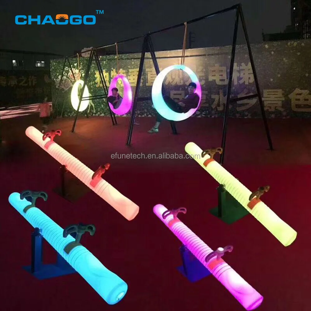commercial outdoor garden patio kids adult seesaw rgb colors changing teeterboard led see saw illuminated seesaw playground