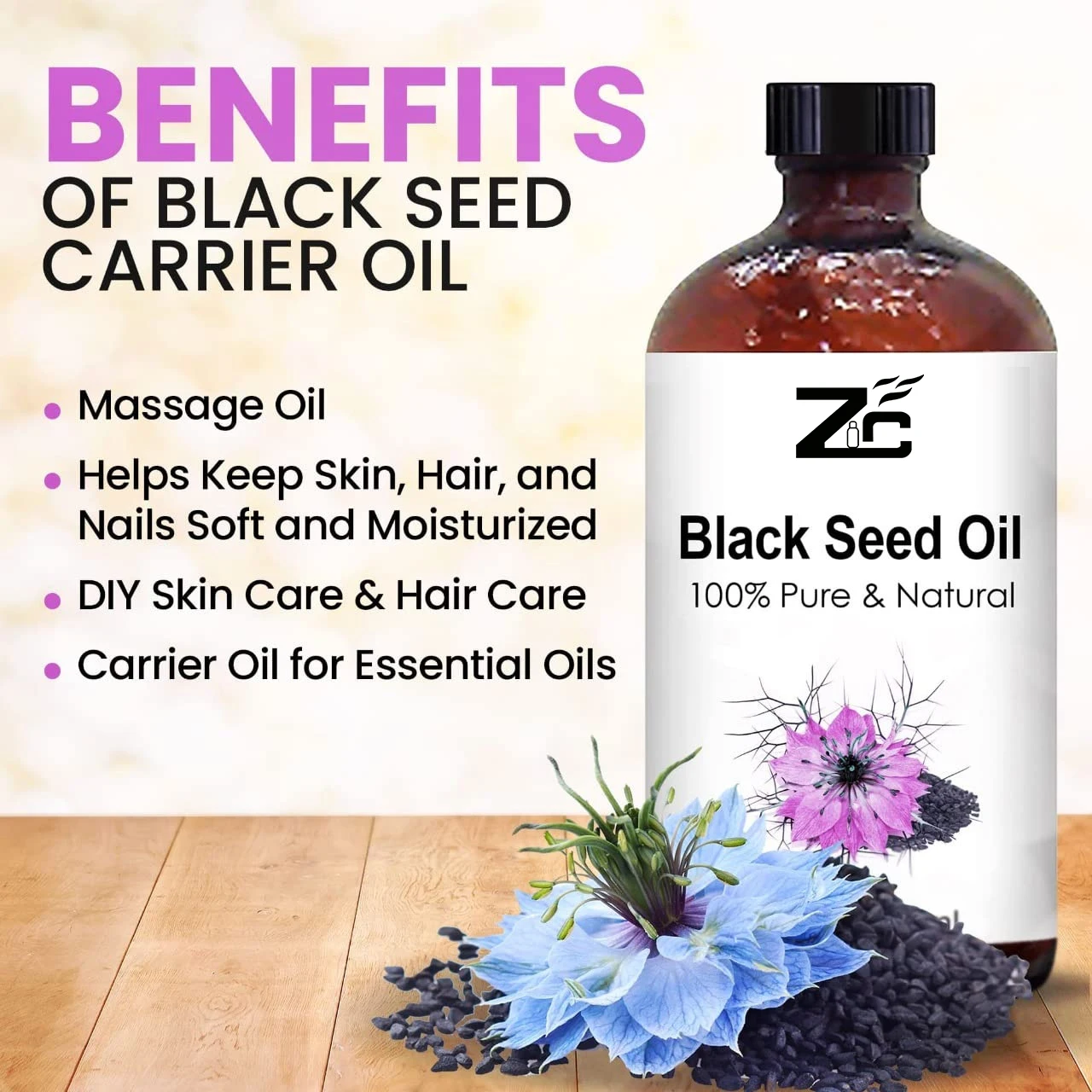 Skin Care Black Seed Oil Organic Pure Natural  Cold Pressed Black Cumin Seed Oil for Sale