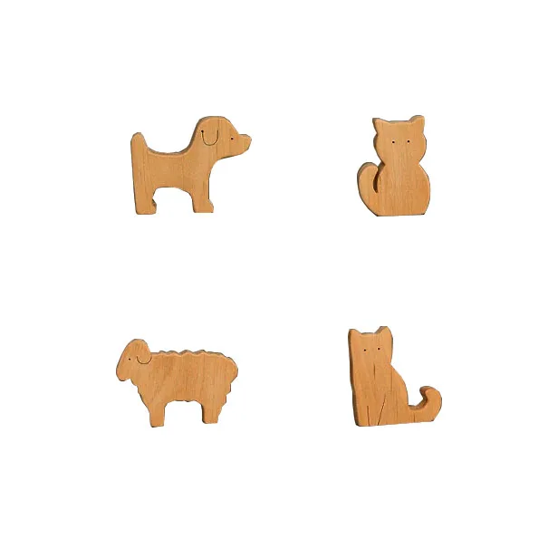 Wooden cute personalized animal toys Montessori woodland animal duck turkey mouse mole Toddler Toy