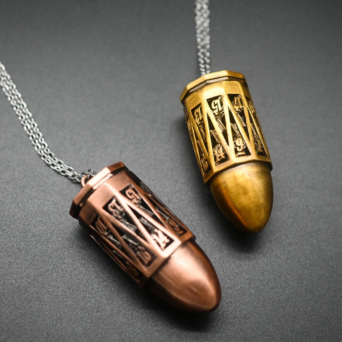 Charming Dice Jail Shape D20 Bullet Dice Necklace Decoration DND Mini Dice Storage Box for Role Playing Gamer Lover