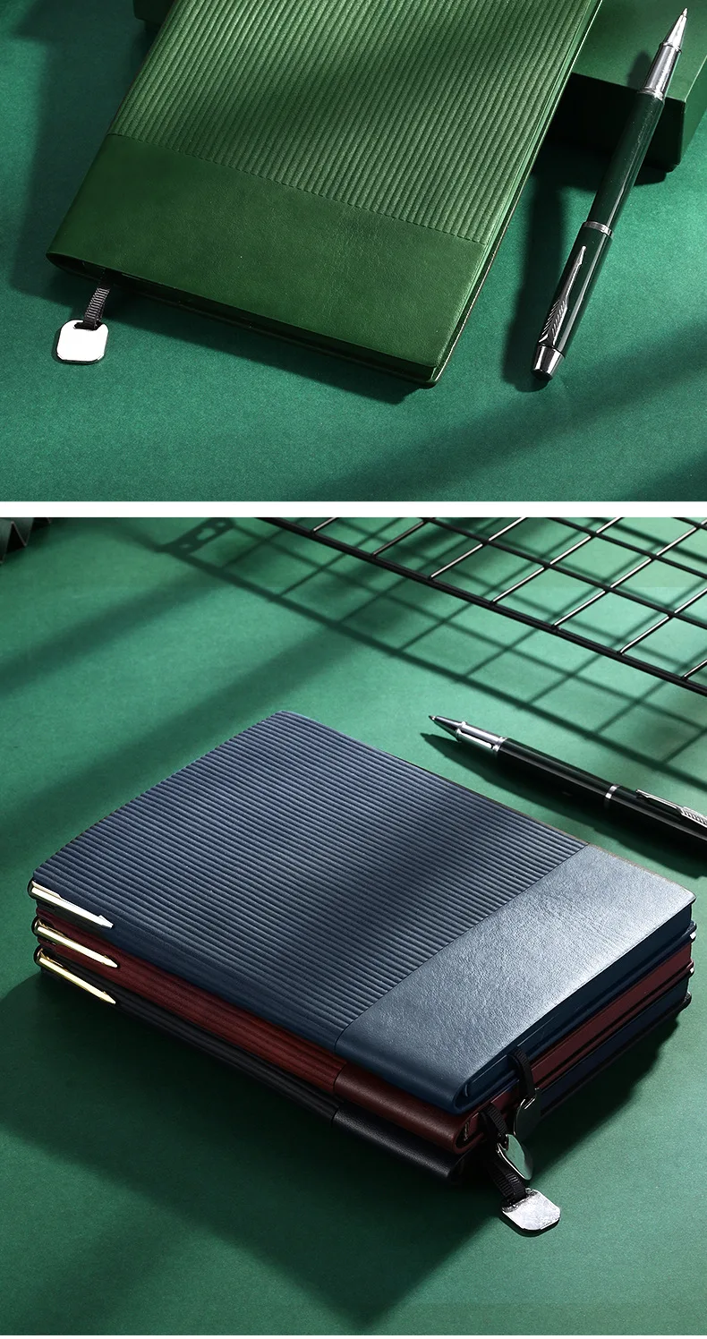 School Office Supplies Leather Soft Cover Luxury Notebook Handmade Diary A5 LOGO Leather Bound Lined Journal Notebook