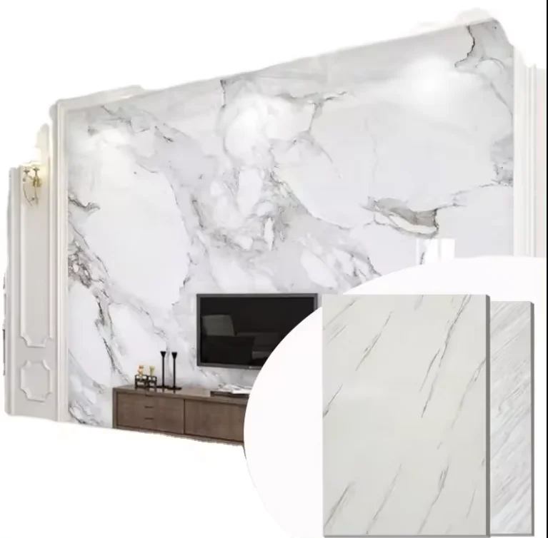 Cheapest PVC wall cladding UV marble sheet UV panels WPC wall panel UV marble sheet for indoor and outdoor decoration on sale