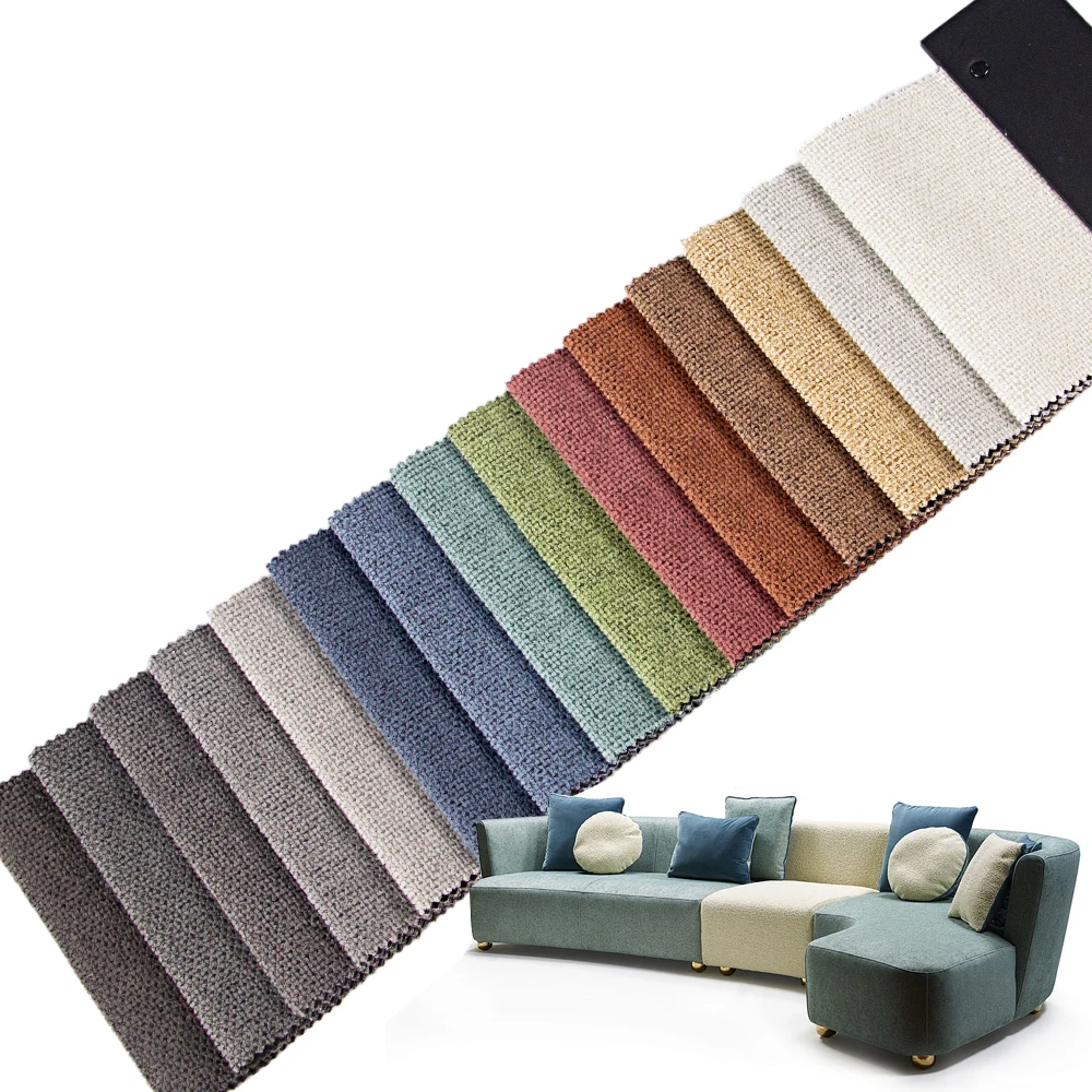 2024 New Design Factory Wholesale Sofa Fabric Textile 100% Polyester Upholstery Plain Chenille Fabric for Furniture Decoration