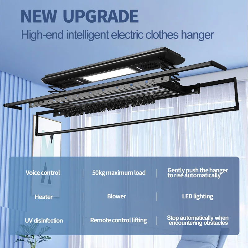 Manufacturer wholesale electric clothes drying rack Smart ceiling mounted clothes dryer clothes hanger