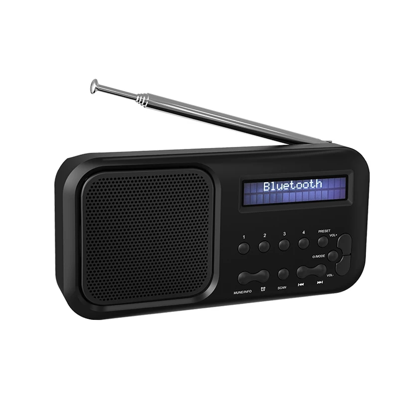 Factory Customize Vintage Portable BT 5.0 Speaker With Alarm LED Display DAB FM USB/TF Radio