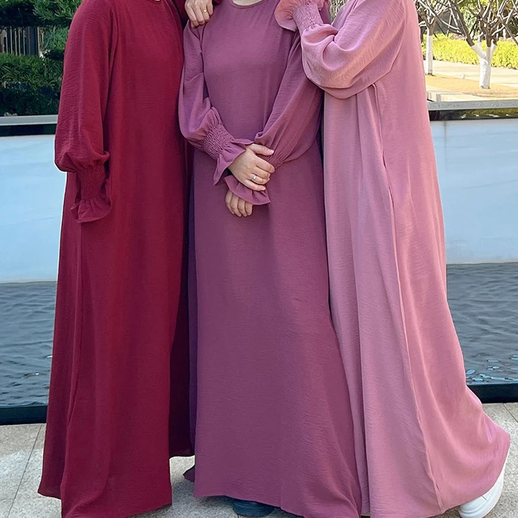 Solid Abaya Women Polyester Cotton Muslim Prayer Dress Maxi Turkey Abaya African Dresses Dubai Islamic Modest Hijab Jersey Robe