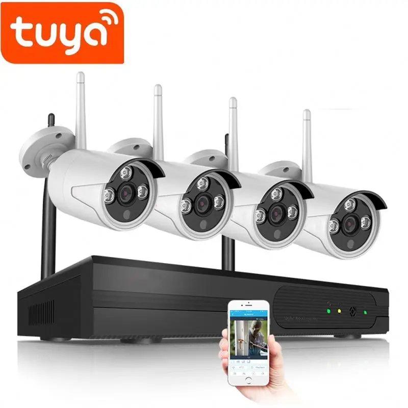 Комплект беспроводной IP-камеры TUYA, Wi-Fi, 1080P, 4 канала