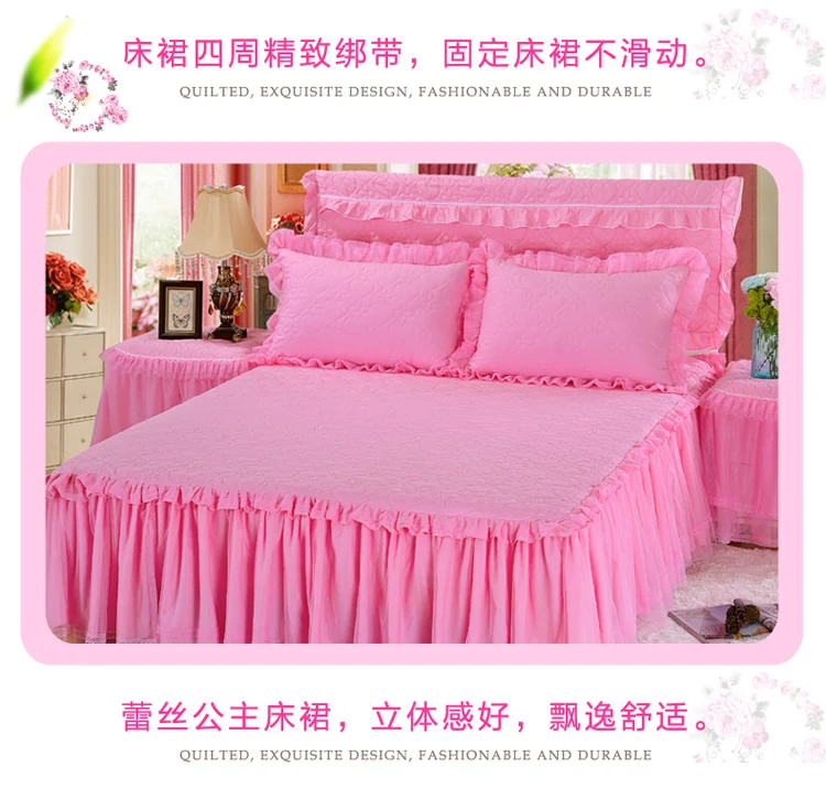 Reliable quality high grade new product princess style lace embroidery bed sets four seasons suitable bedding sets bed skirt