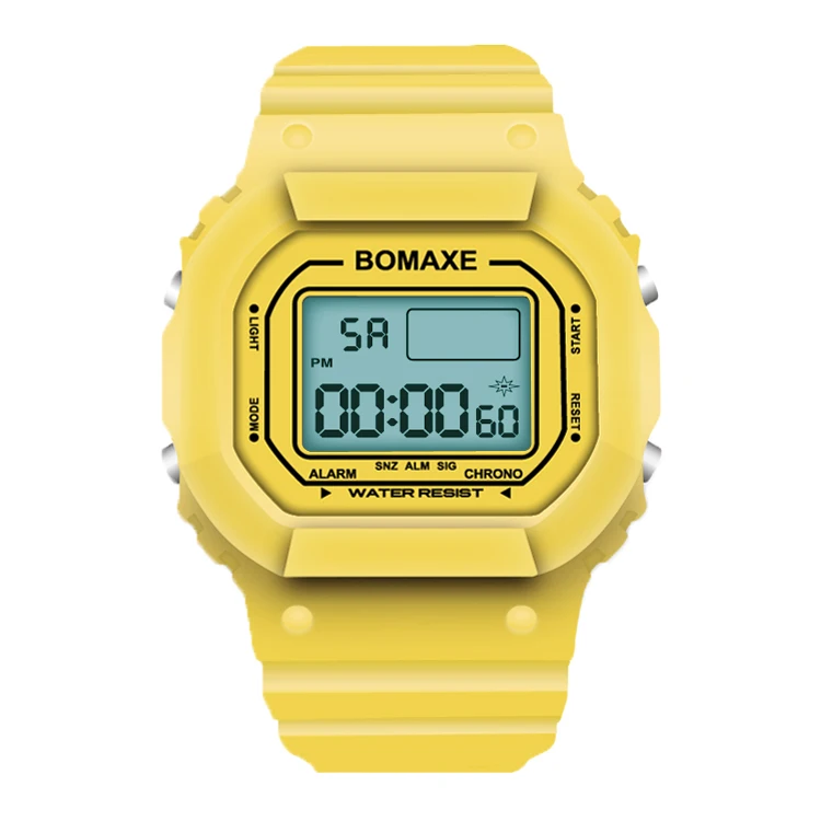 BOMAXE 5036 Outdoor LED Dual Display Sports Gray Presents Student Chronograph Plastic Sports Electronic Chrono Watches