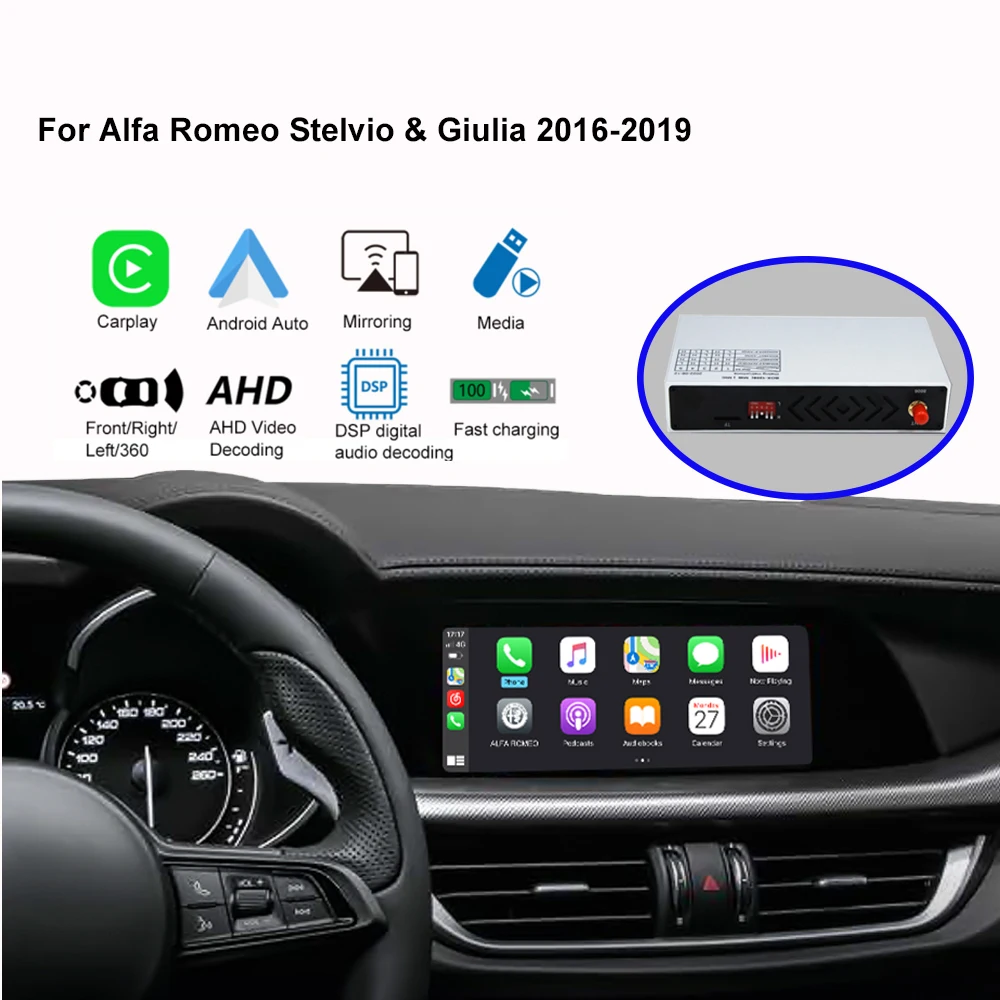 Беспроводной Apple CarPlay Android авто для Alfa Romeo Stelvio & Giulia/Giulietta Mirror Link AirPlay подключи и работай радио