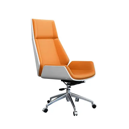 Comfortable study chair Modern orange leather Deluxe Executive Chair Conference Room chair