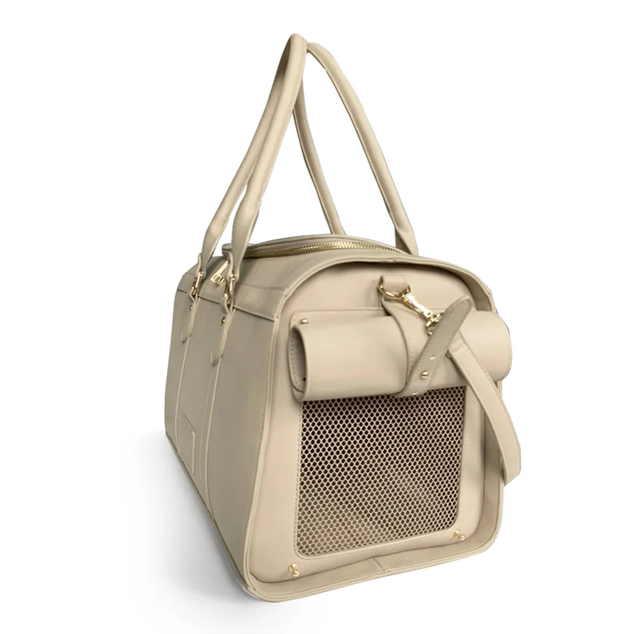 Eco-Friendly  Pu leather portable cute pet dog cat transport travel carrying bag pet carrier bag