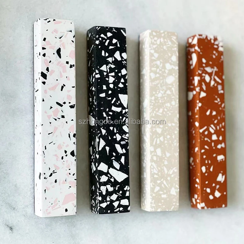 Customized size logo marble terrazzo stone judaica scroll case mezuzah