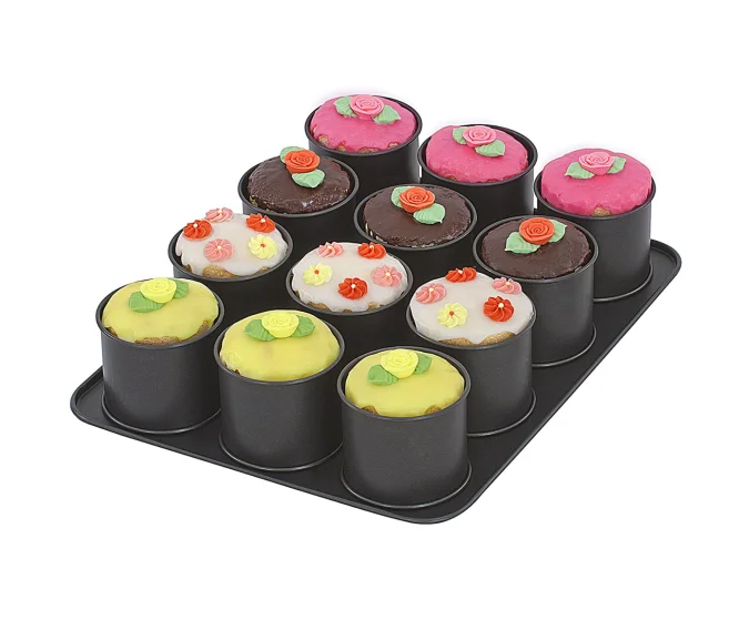 Nonstick Coating Carbon Steel Baking Sheet with 12 Mini Tartlet Moulds