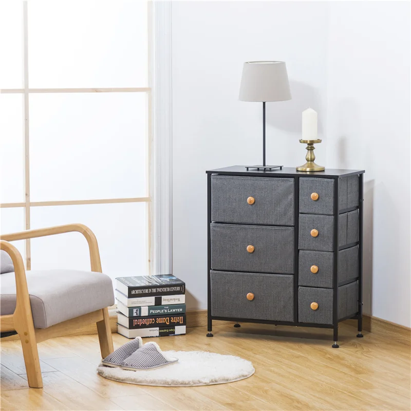 7 Drawers Fabric Cabinet Metal Frame Furniture Storage Dresser Bedroom Closet storage drawer