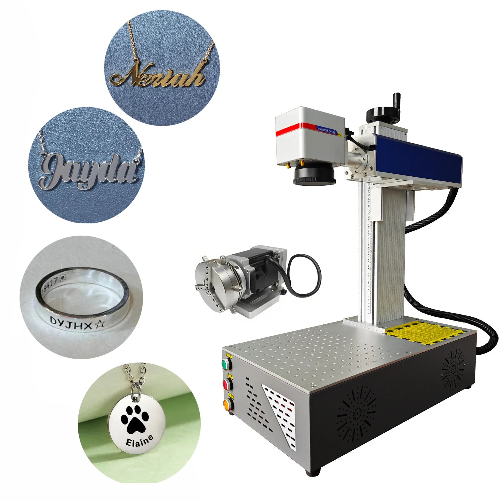 Tag ring bracelet engraving Small business Letter pendant cut  Including rotation axis D60 Jewelry store  laser marking machine