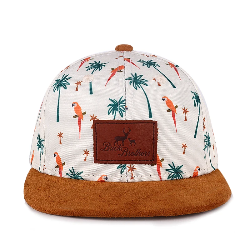 custom kids sublimation printed sport cap with suede brim children snapback cap hat