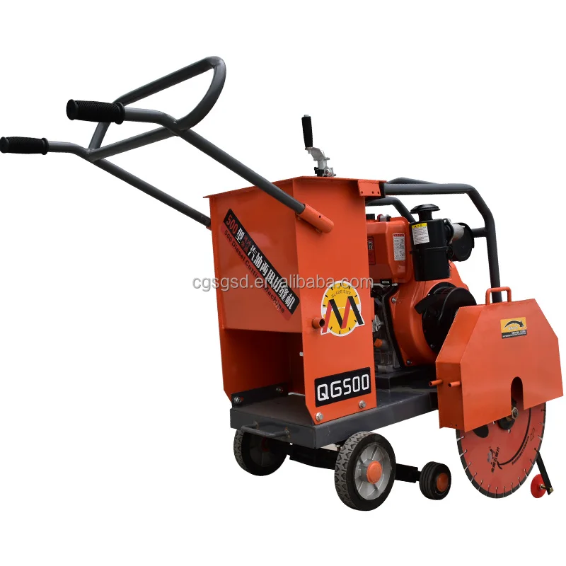 Concrete Road Cutting Machine Cutting Depth 180 mm Hand Held Floor Saw Diesel Concrete Road Cutter