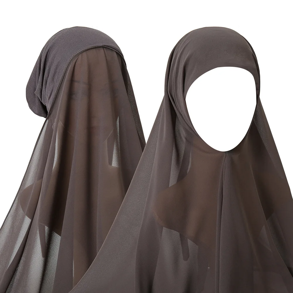 Factory Ethnic Scarves & Shawls muslim Women Under scarf  Stretch Headband instant Chiffon hijab caps