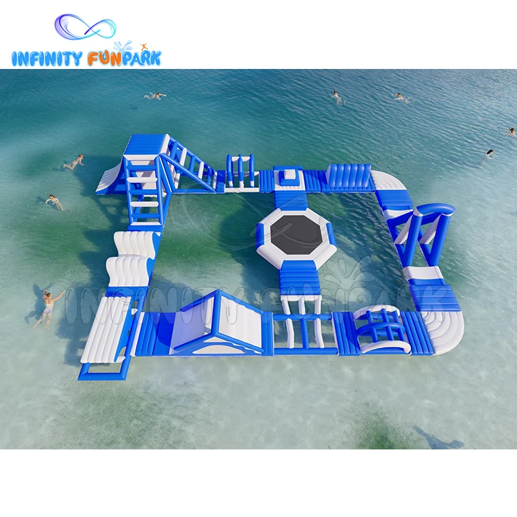Floating Inflatable Water Slide Toys And Obstacle Course Aqua Park Water Ski Inflatable Water Park Amusement Equipment Iceberg