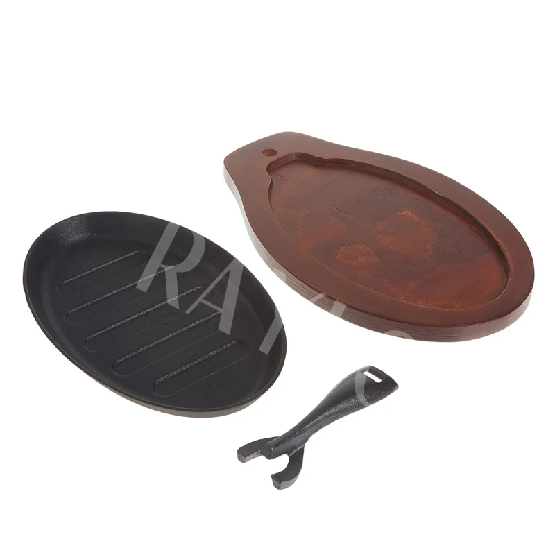 Non Stick Cast Iron Cookware Cast Iron Frying Pan Sizzling Plate with Handle