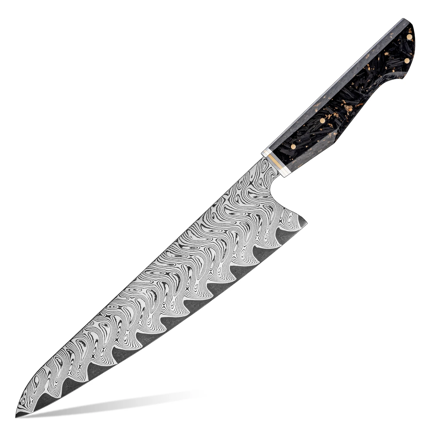 67 Layers 9.4 inch Damascus Steel Chef Knife High Quality Japanese Steel Chef Knife with Carbon Fiber and Gold-foil Resin Handle