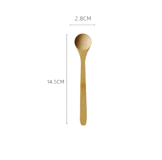 Wholesale custom logo cheap bamboo Ice cream honey spoon wooden mini baby spoon