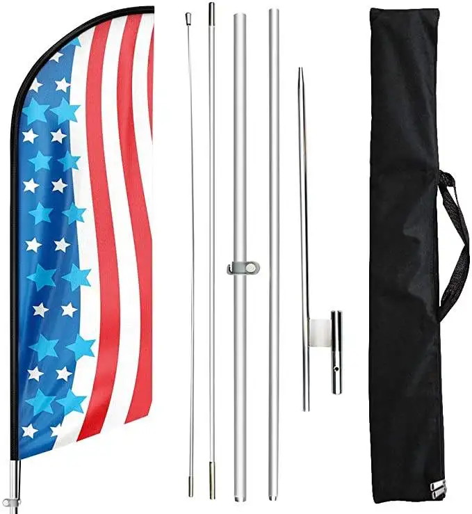 Huiyi Customized Printing Beach Flags Factory price Feather Teardrop Advertising China Banner Flag