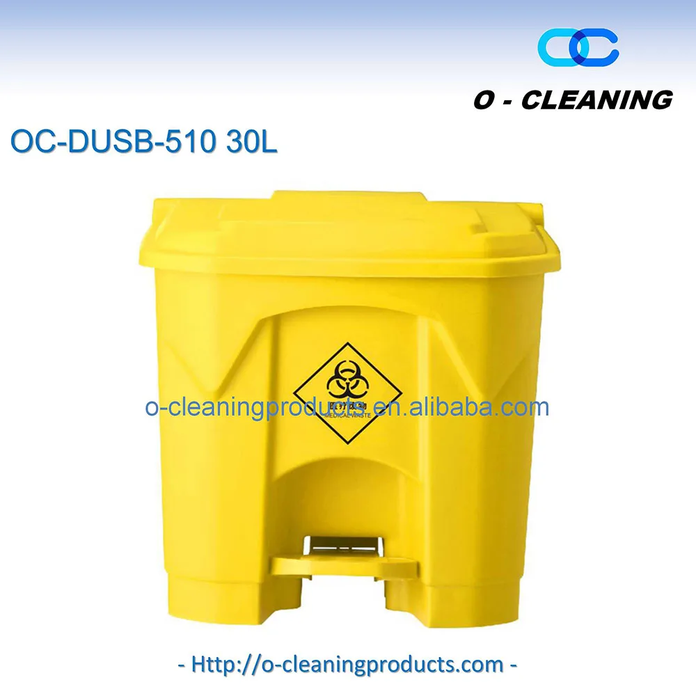 O-Cleaning Commercial Foot Pedal Classified Trash/Garbage/Rubbish Can,Plastic Step-On Recycle Bin For Hotel/Restaurant/School