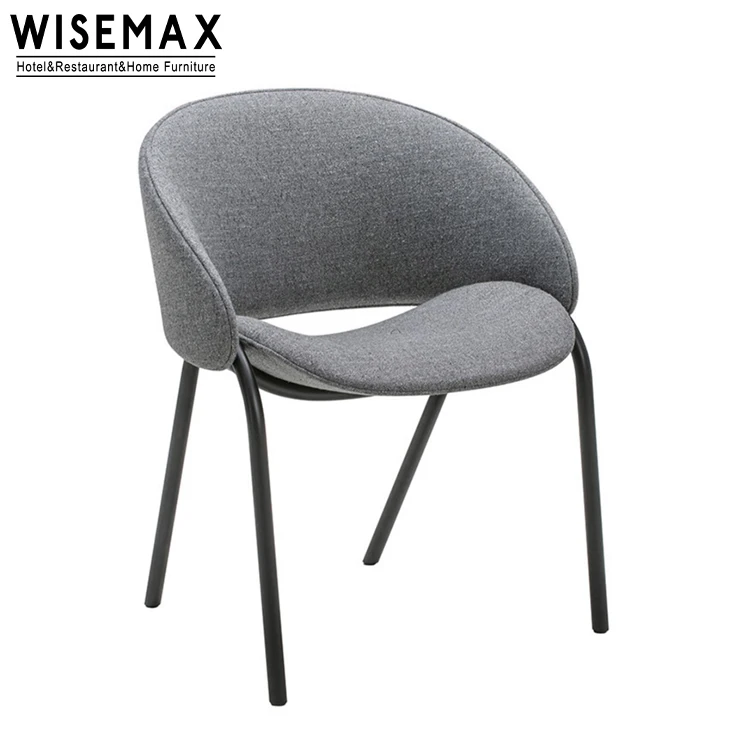 WISEMAX FURNITURE restaurant furniture cheap fabric armrest metal leg dining chair modern dining room high bar stool chairs