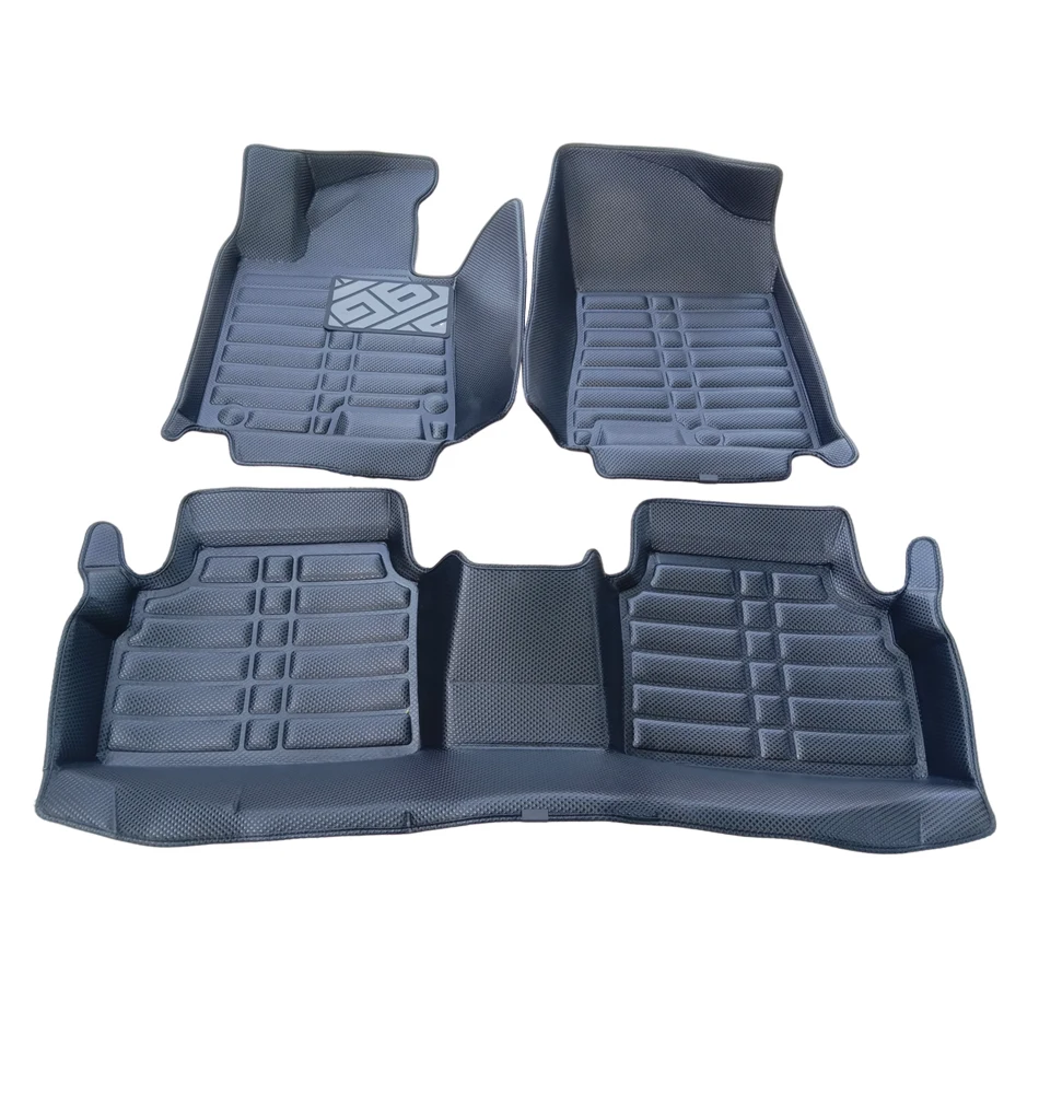 Wholesale full set of car mats, waterproof non-skid diamond leather deep dish matting.