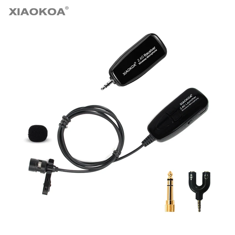 Профессиональный беспроводной петличный микрофон XIAOKOA 2,4G, голосовой усилитель, микрофоны для записи камеры, беспроводной телефон