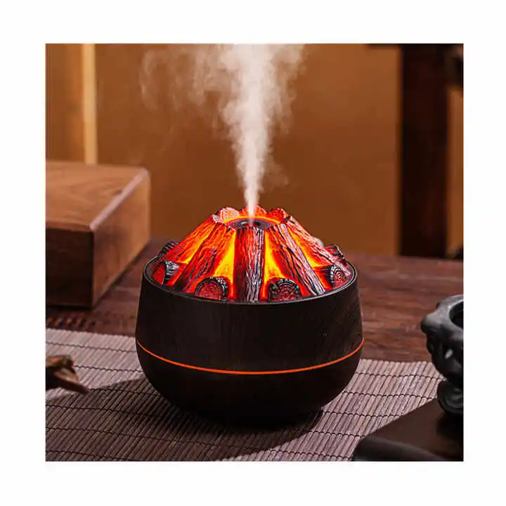 Угольный пожарный увлажнитель Vaporizador инновационный дизайн 300 мл USB имитация пламени вулканический аромадиффузор