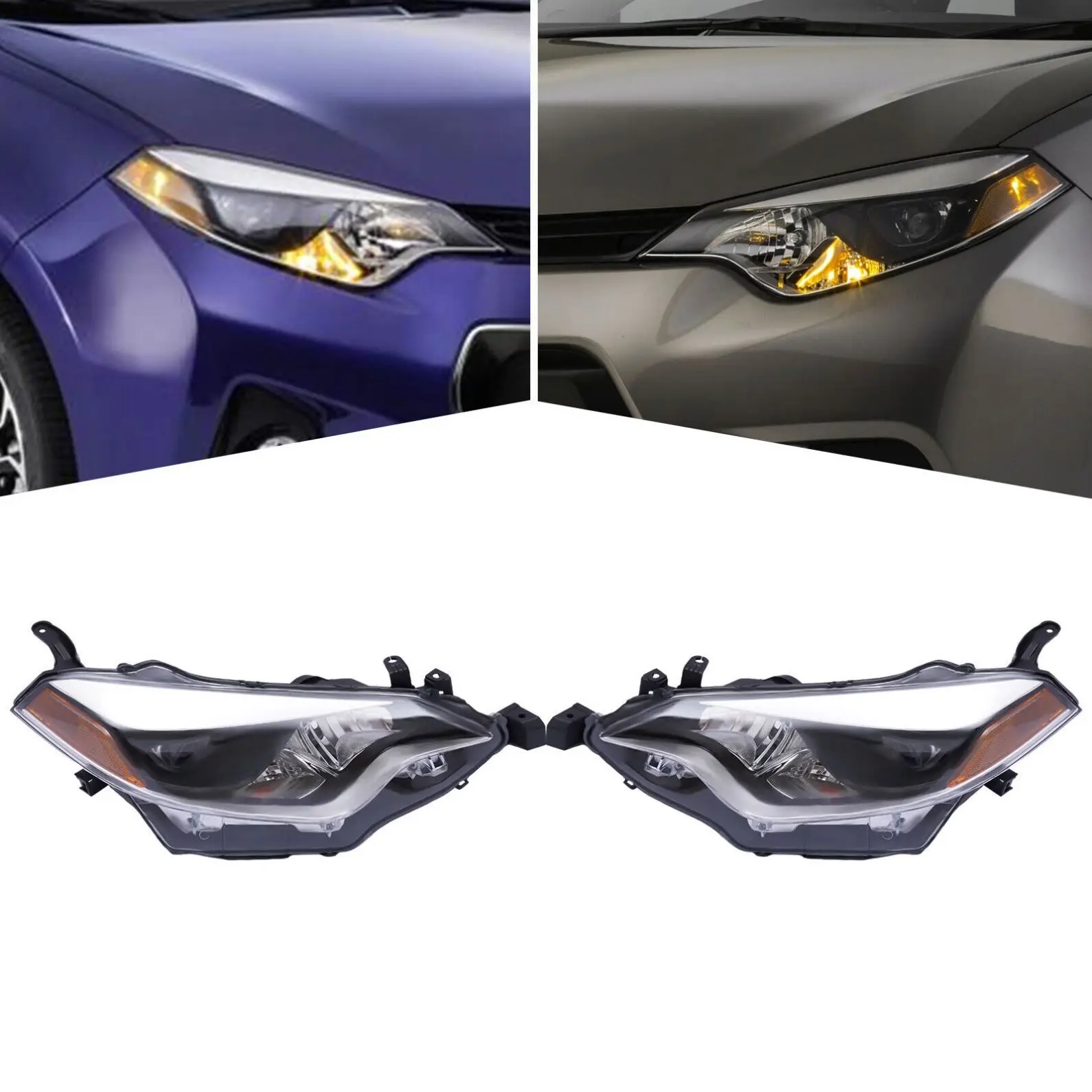 Halogen left right side Headlight Headlamp without bulb for Toyota Corolla 2014 2015 2016