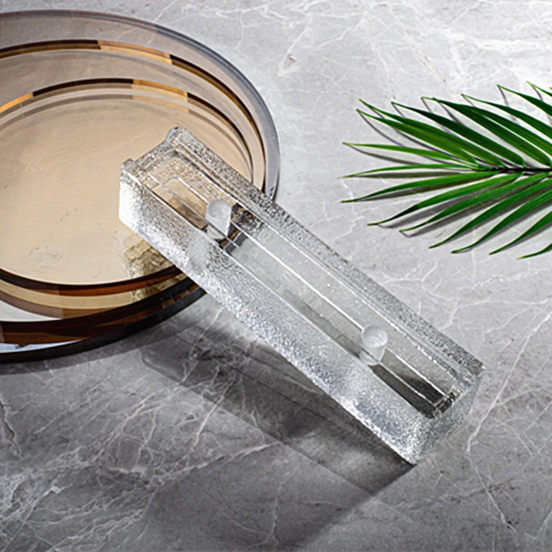 Popular Partition Wall Transparent Glass Brick Concave Screen Decoration Fixture Perforated Hot Melt Strip