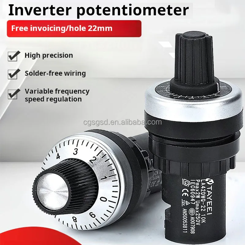 High Quality 22mm 1k 2k 5k 10k IP65 270 degree potentiometer for push button switch