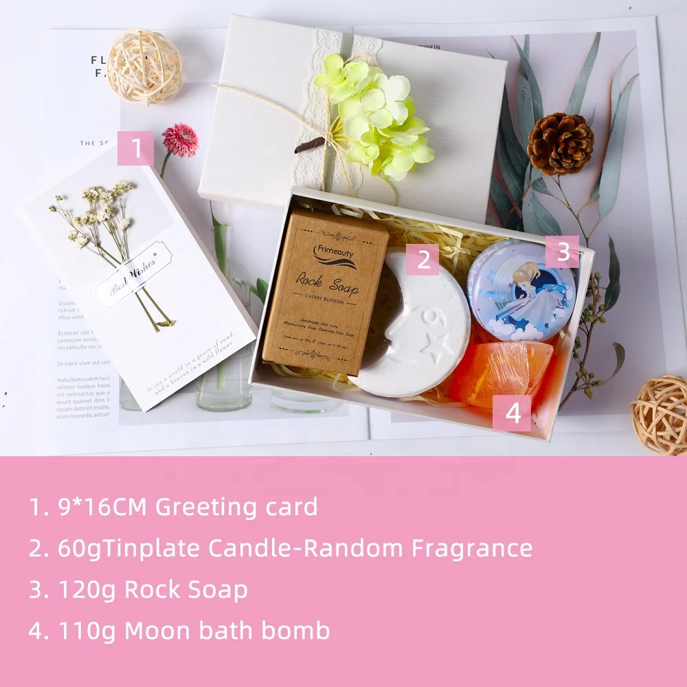 Home Scented Aromatherapy Strongly Fragrance Moon Rainbow Bath Bomb Rock Soap Soy Wax Portable Travel Tin Jar Candle Women Gift