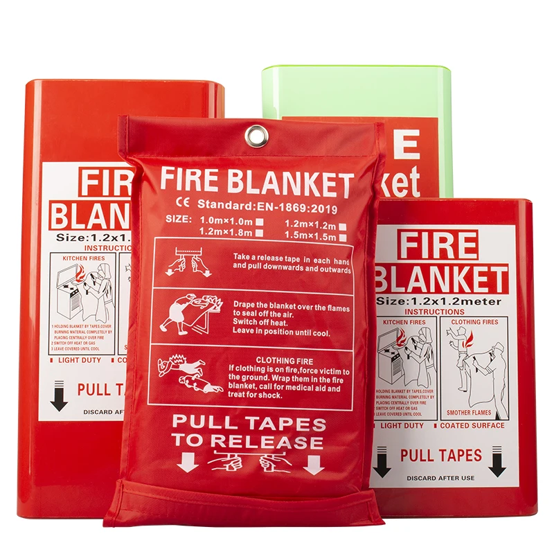 Custom Size 1m X 1m fireproof fire blanket for office