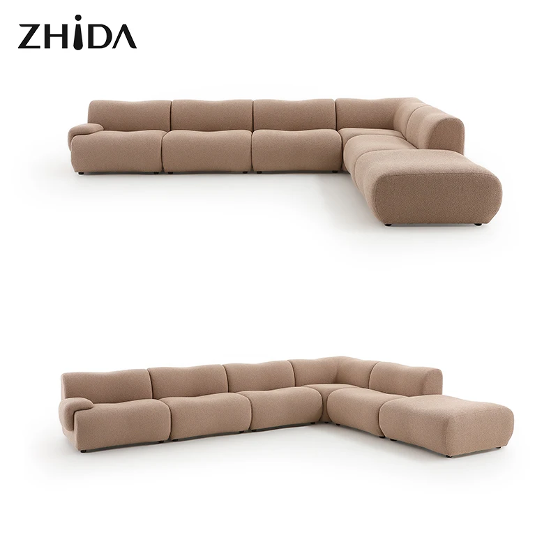 Modern Custom Combination Furniture Sofa Set Furniture Living Room Sofa Fabric Linen 7 Sets of 7-seat sofa Furniture