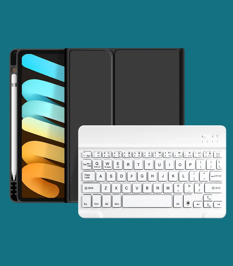 Smart Tablet Cases with BT Mini Keyboard Pen Slot Flip Leather Covers For Tablets For iPad 9.7 Air 2017/2018 Foldable Holder