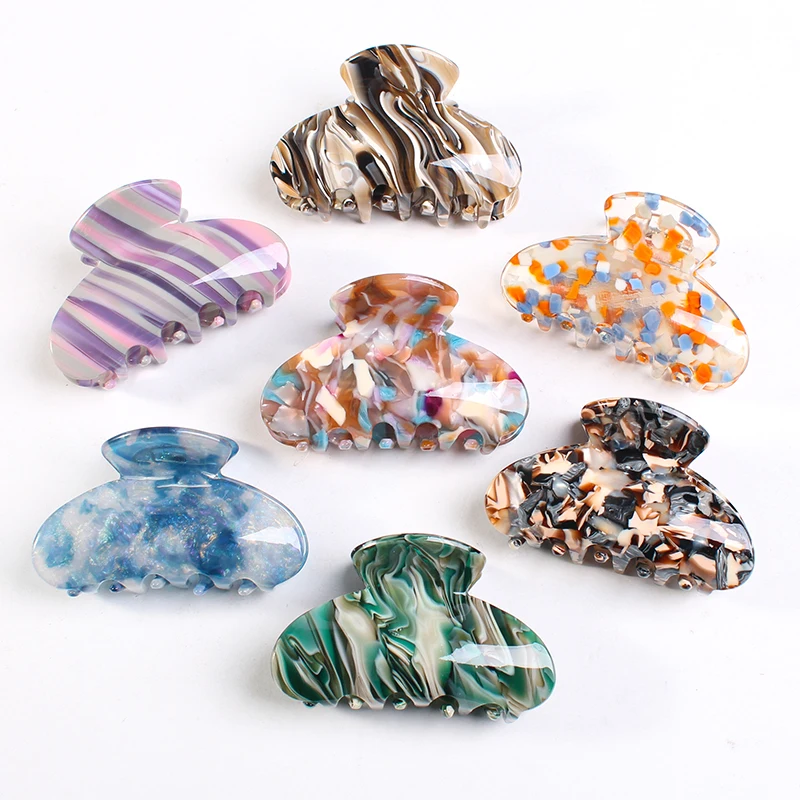 Wholesale Fashion Hair Accessories Cellulose Acetate Tortoise Shell Hair Claw Clip for Woman acetate hair jaw clamp claws