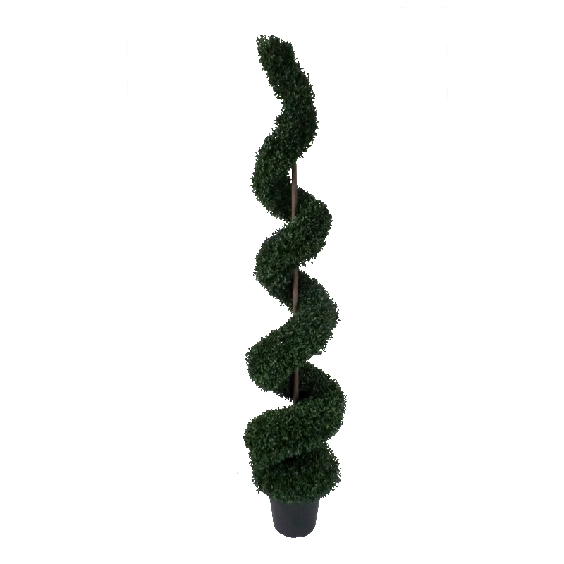 garden ornaments artificial decorative boxwood cone spiral topiary tree with wholesale price
