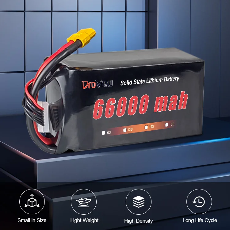 OEM 6S 12S 14S 18S 23.7V 66000mAh Solid State Battery 340wh/kg High Energy Density Agricultural UAV HV Batteries Pack for Drone