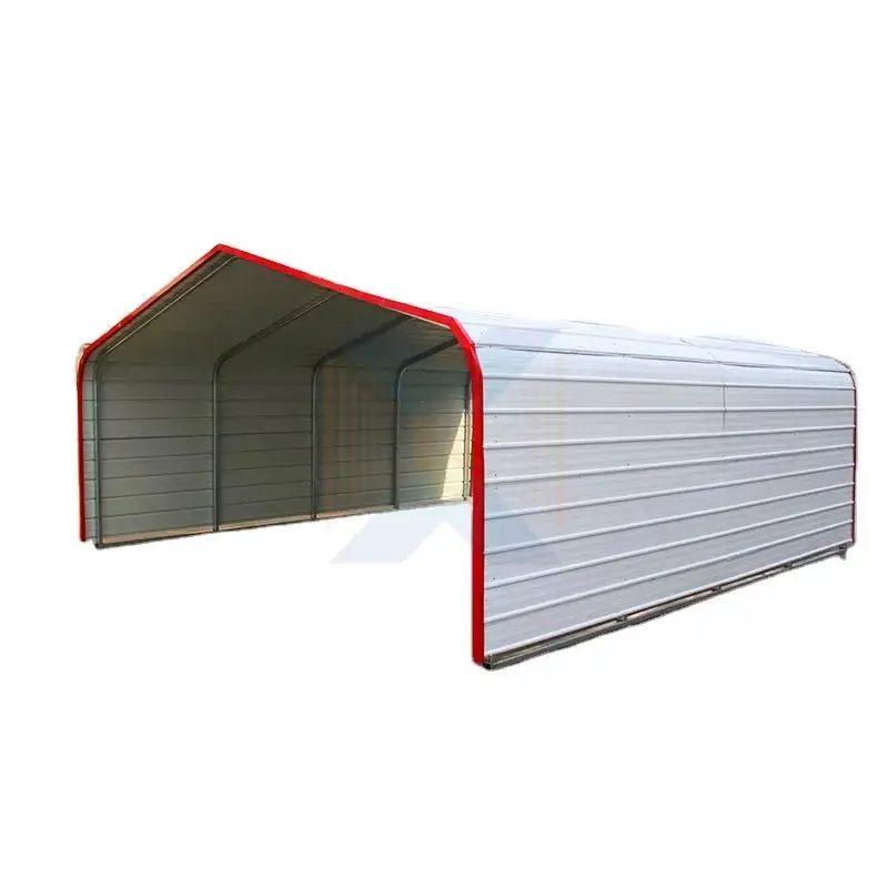 Prefab Metal Garage Carports Steel Structure Garage 2 Car Metal Carport
