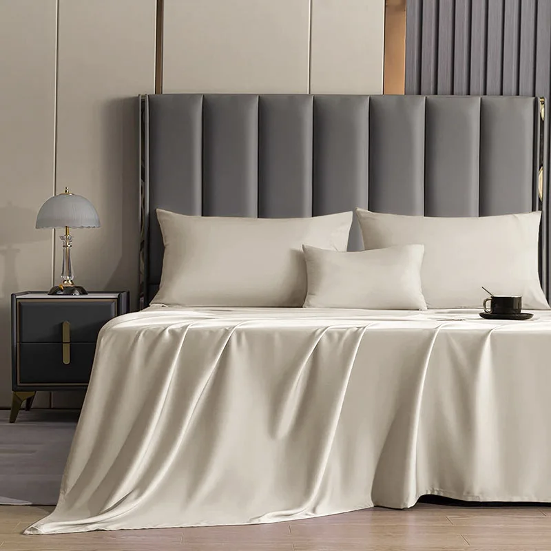 Summer Bedding Home Textile Bamboo FIber Bedding Sheet Sets Tencel Super KIng Size 260*280cm Cool Soft Linens Morden Solid